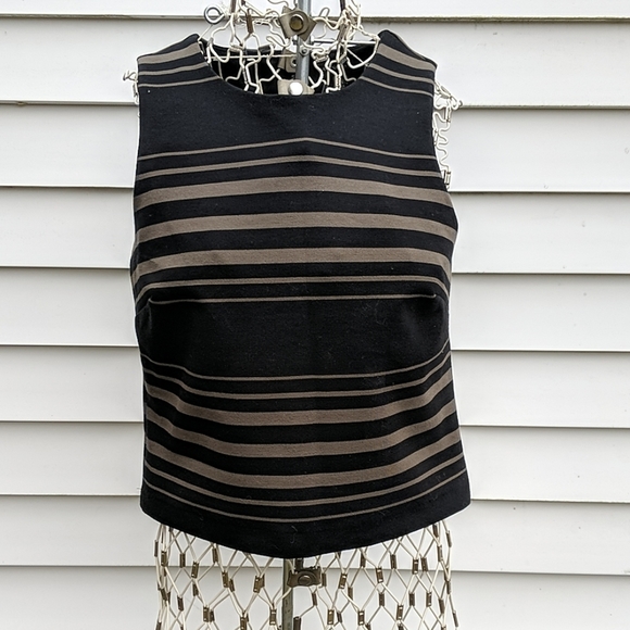 Banana Republic black and brown striped tank top - Picture 1 of 4